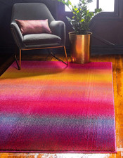 Estrella Collection Colorful, Gradient, Sunset, Abstract, Bright Colors Area Rug picture