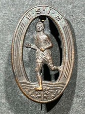 WW2 WWII Norway Norwegian Army Military Athletic Sporting Running Badge Pin picture