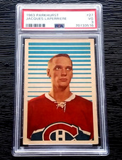 1963 PARKHURST JACQUES LAPERRIERE ROOKIE HOCKEY CARD #27 **NO CREASES** PSA 3 VG picture
