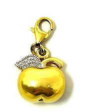 Vintage Robert Seemann Apple Charm, 925 Sterling Silver Gold Vermeil RSE Denmark picture