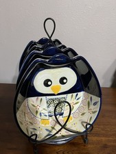 4-Temp-tations Presentable Ovenware by Tara Old World  Owl Casserole Dishes 8.5