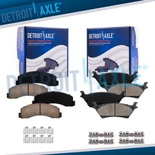 Front and Rear Ceramic Brake Pads with Hardware Kit for 2012  - 2020 Ford F-150 picture