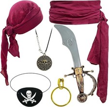 6 PCS Pirate Costume Accessories for Halloween Party Cosplay picture