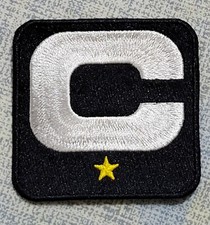 NFL 2025 SEASON GENERIC 1, 2-⭐-STARS WHITE-C CAPTAINS NAVY BLUE STICK-ON C-PATCH picture