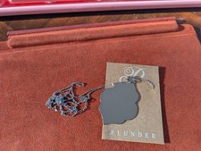 Plunder Jewelry Silver Tone Large Quatrefoil Pendant Necklace NWT picture