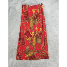 Vintage Carlisle Skirt Womens Size 6 Equestrian Silk Wool Wrap Southwestern Red picture