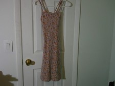 Pact brand women's floral dress, size small, organic cotton, Fit and Flair style picture