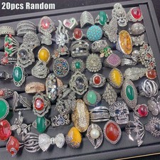 20Pcs Random Wedding Jewelry Cubic Zircon Rings Mixed Lots Lady's Fashion Ring picture