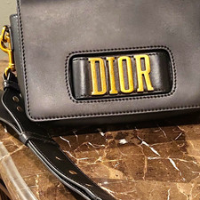Dior Black Logo Zip Small Crossbody Bag Gold Tone Hardware Strap + COA picture