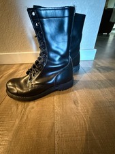 Corcoran 978 Plain Toe Trooper Boots Men 6.5/Women 8.5 Black Leather - Worn 1x picture