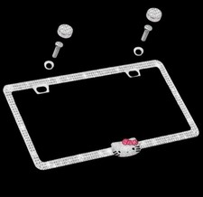 Fashion Car Luxury Ultra Bling License Plate Frame Cat picture