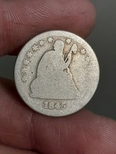 1845- P Liberty Seated Quarter picture