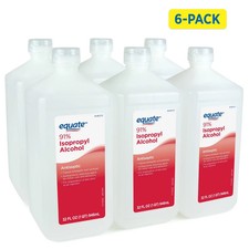 Equate 91% Isopropyl Alcohol Antiseptic Liquid, Resealable, 6 x 32 fl oz 6 PACK picture
