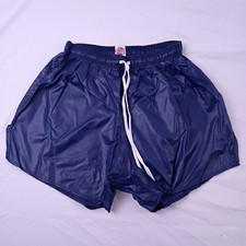 Rare Vintage Soffe Navy Nylon Shorts Size Adult Medium Silky Shiny New Old Stock picture