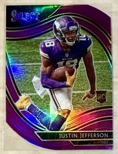 2020 Panini Select - Field Level Justin Jefferson #361 Purple Prizm Die-Cut (RC) picture