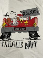 Vintage Los Angeles raiders cartoon football white shirt reprint VK14789 picture