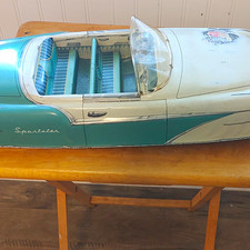 Marx Vintage Tin Litho Sportster Convertible Toy Car  Green/White 4117 picture