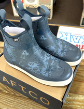 New AFTCO Ankle Deck Boat Slip on Boots Acid Camo Blue Men's 8 Womens 9.5 picture