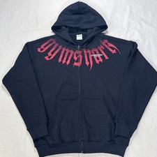 Gymshark Hoodie Sweatshirt Mens Small Black Red Fade Logo Full Zip Heavyweight picture