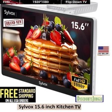 Sylvox 15.6 inch Under Cabinet TV Kitchen 1080P HD Flip-Down RV boat-Non smart picture