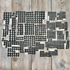 Large Lot Antique Black Glass Buttons Sew Through Germany Austria Rare picture
