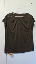 Black Lace Sleeve Blouse Top Size M Y2K Boho picture