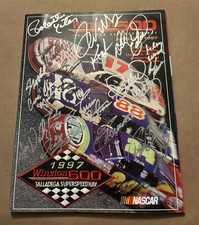 1997 Talladega Race Program Autographed Dale Earnhardt Sr +62 Signatures NASCAR picture