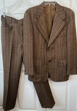 VTG 40s 50s Marsh’s Pendleton OR Men's Brown Wool Tweed 2-Piece Suit 40R~30x32 picture