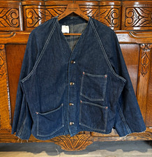 1950s True vintage PAY DAY denim indigo engineer jacket CUT SLEEVES picture