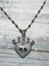 Melania Clara Mystic Heart Silver Rhodium  Necklace 18