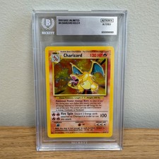 1999 Pokemon Base Set Unlimited Charizard #4 Holo BGS Beckett Authentic Altered picture