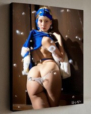 Girl with the Pearl Earring Painting w/COA - Framed Canvas 40X30cm JACOB HITT picture
