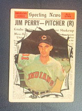 1961 Topps Jim Perry Cleveland Indians Sporting News All-Star #584 Hi # SP VG+ picture