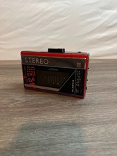 Vintage Sanyo MGR59 Red AM/FM Stereo Cassette Player Personal Radio 80s Untested picture