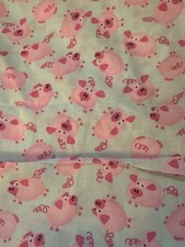 Tina Scrap Pig Farm Animals Baby Pink Oink Blue Quilt Fabric 100% cotton 9