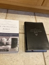 NASB Charles F. Stanley Life Principles Bible BLACK LEATHER SOFT picture