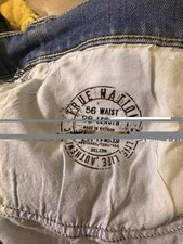 True Religion Men's IT 56 Blue Medium Wash Denim Straight Jeans 5-Pocket picture