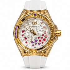 TechnoMarine Women's Cruise Dream Gold 40mm Customized with White STRAP Watch picture