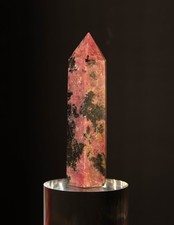 Natural Rhodonite Crystal Tower Point Polished Obelisk Generator Specimen 3.5