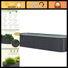 8ft x 2ft Raised Garden Bed - Galvanized Metal Planter Box for Vegetables & Herb picture