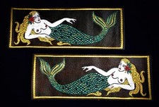 GEMSCO VINTAGE NOS USN LIBERTY CUFF PATCH (1) PAIR - Pure Silk MERMAID Design picture