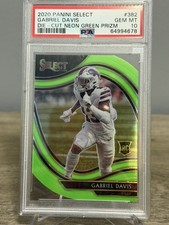 2020 Panini Select Gabriel Davis Field Level Die Cut Neon Green PSA 10 Rookie picture