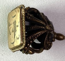Antique Hatpin W/ Gold Filled Scroll Motif Charm End - 9