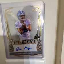 Leaf 2023 Trinity Drake Maye #CA-DM1 Clear Auto Gold Foil Rookie /50 picture