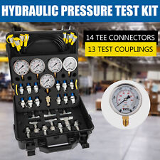 Hydraulic Pressure Test Kit 5 Test Hoses 5 Gauges 13 Couplings 14 Tee Connectors picture