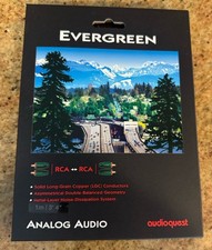 AudioQuest Evergreen Male RCA to Male RCA 1 Meter (3’ 4”) Single Cable Brand New picture