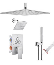 VANFOXLE Shower Faucet Set Brushed Nickel Shower System,Push Button Diverter... picture