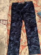 Brooks Brothers Red Fleece Blue Camo Pants Men 33W 30L Cotton picture