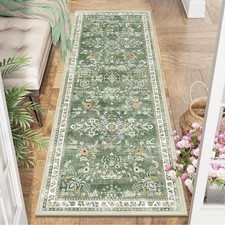 Washable Runner Rug 2x6 – Non Slip Boho Floral Hallway Runner Rug with Rubber Ba picture