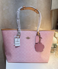 NWT COACH LARGE City Tote BAG HANDBAG SOFT leather Powder Pink with Charms CAL49 picture